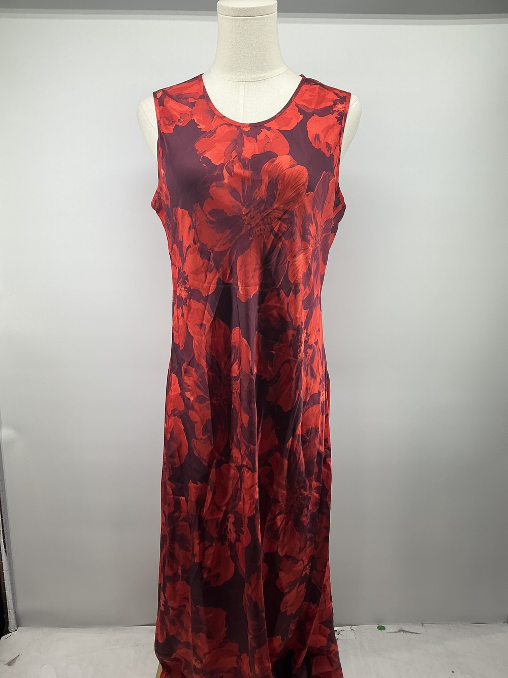 Washable Stretch Silk Tank Midi Dress